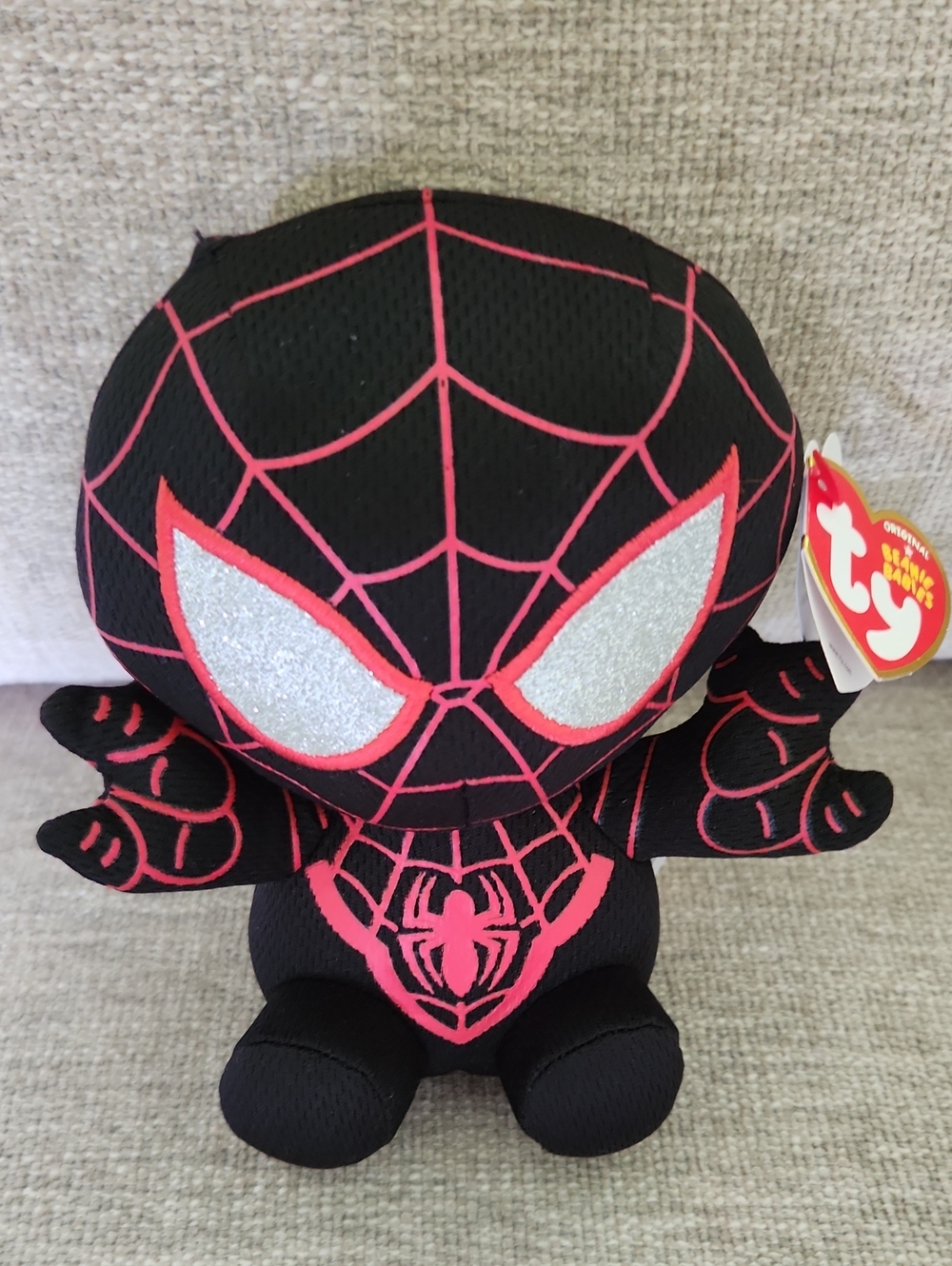 NWT TY Beanie Babies Spider Man (Miles Morales) 7 Inch Plush